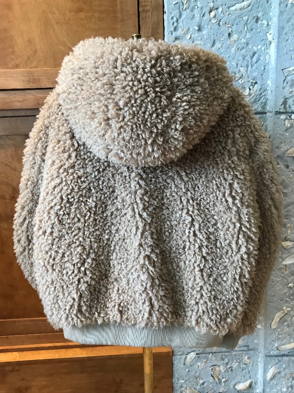 UO FUZZY SHAGGY OVERSIZED HOODED ZIP-UP TEDDY CASEY COAT - Picture 3 of 14